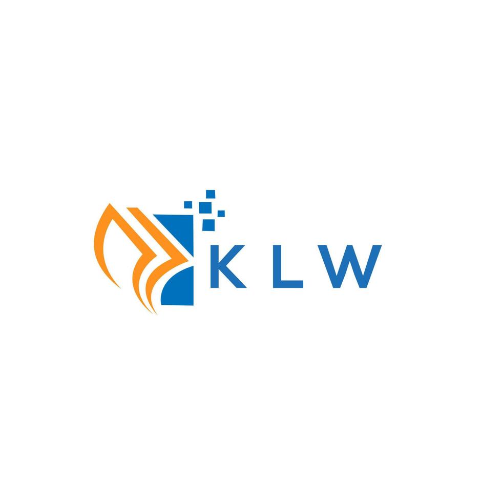klw-Kreditreparatur-Buchhaltungslogodesign auf weißem Hintergrund. klw kreative initialen wachstumsdiagramm brief logo konzept. klw Business Finance Logo-Design. vektor