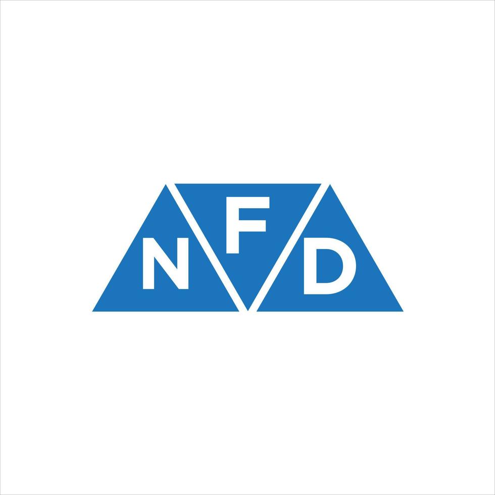 fnd triangel form logotyp design på vit bakgrund. fnd kreativ initialer brev logotyp begrepp. vektor