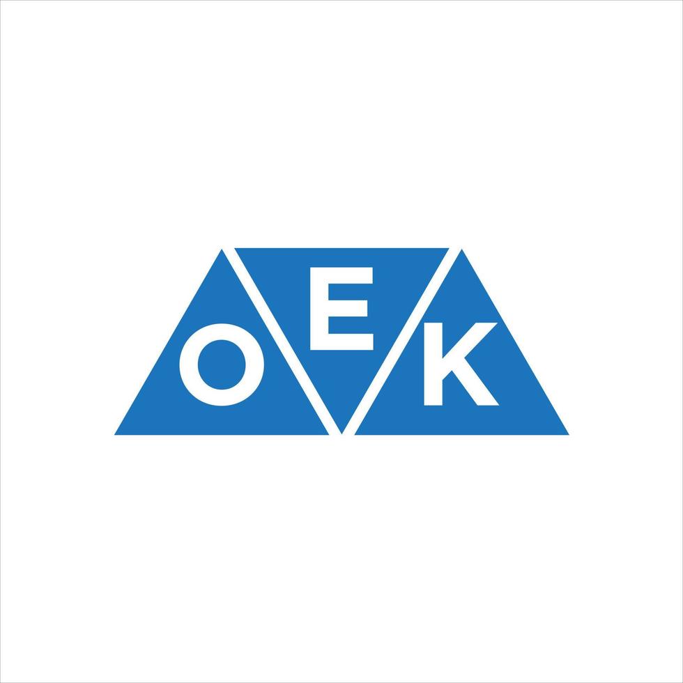 eok Dreiecksform-Logo-Design auf weißem Hintergrund. eok kreative Initialen schreiben Logo-Konzept. vektor