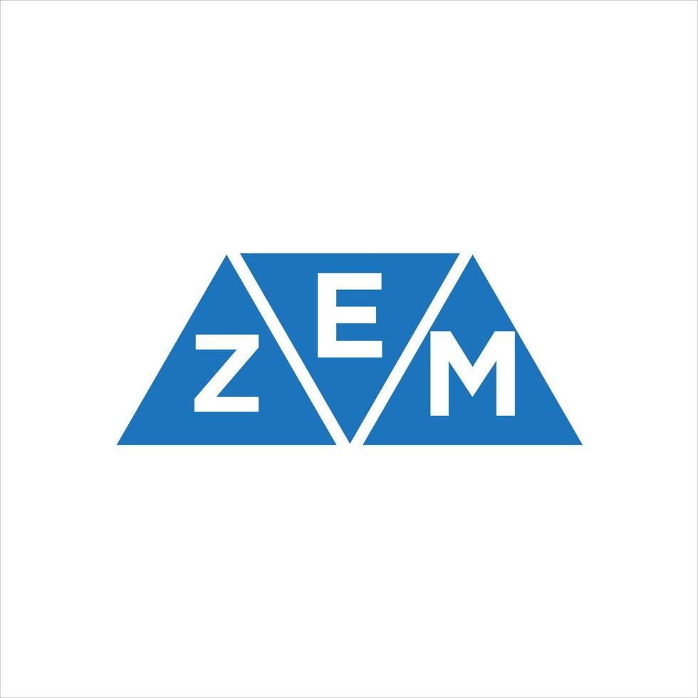 ezm-Dreiecksform-Logo-Design auf weißem Hintergrund. ezm kreative Initialen schreiben Logo-Konzept. vektor