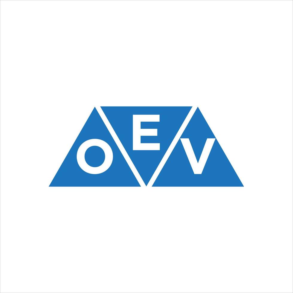 EOV-Dreieck-Logo-Design auf weißem Hintergrund. eov kreative initialen schreiben logo concept.eov dreieckform logo design auf weißem hintergrund. eov kreative Initialen schreiben Logo-Konzept. vektor