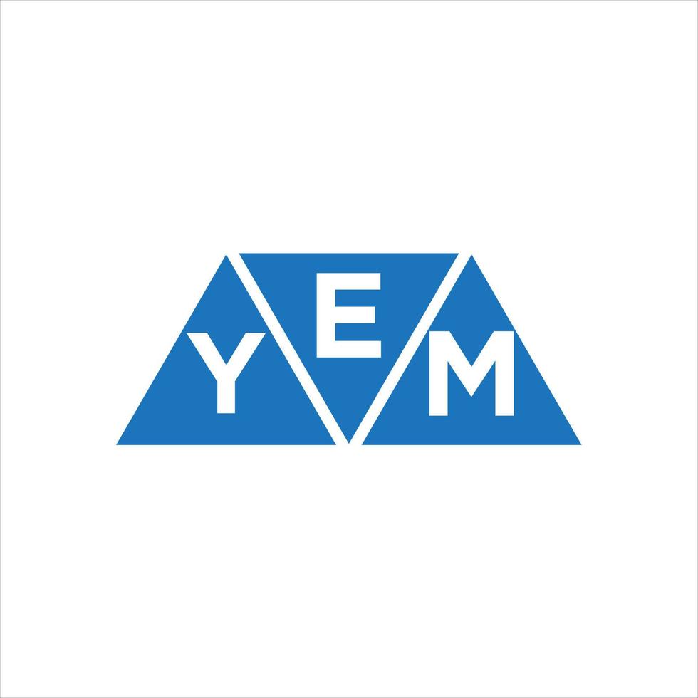 eym-Dreiecksform-Logo-Design auf weißem Hintergrund. eym kreative Initialen schreiben Logo-Konzept. vektor