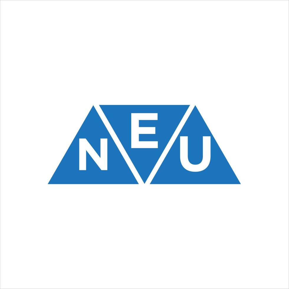 enu-Dreiecksform-Logo-Design auf weißem Hintergrund. enu kreative Initialen schreiben Logo-Konzept. vektor