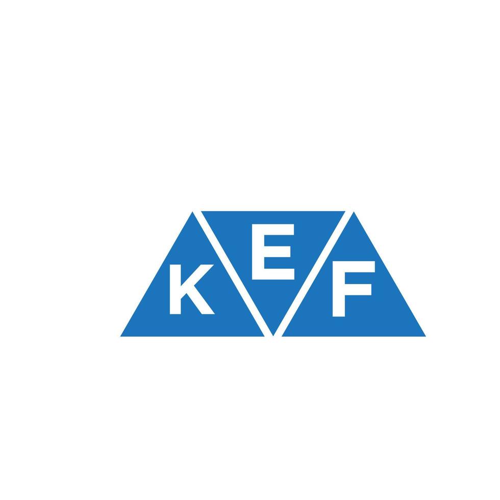 ekf-Dreiecksform-Logo-Design auf weißem Hintergrund. ekf kreative Initialen schreiben Logo-Konzept. vektor