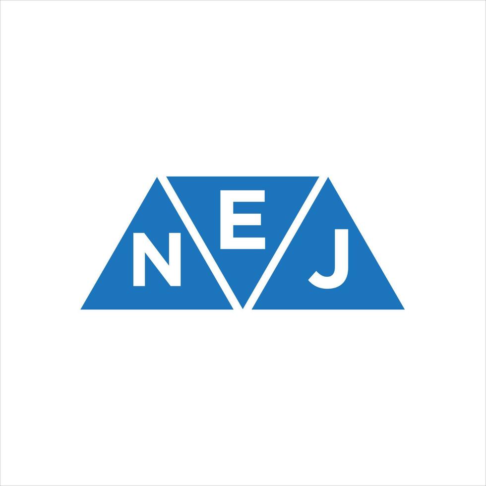 enj Logo-Design in Dreiecksform auf weißem Hintergrund. enj kreative Initialen schreiben Logo-Konzept. vektor