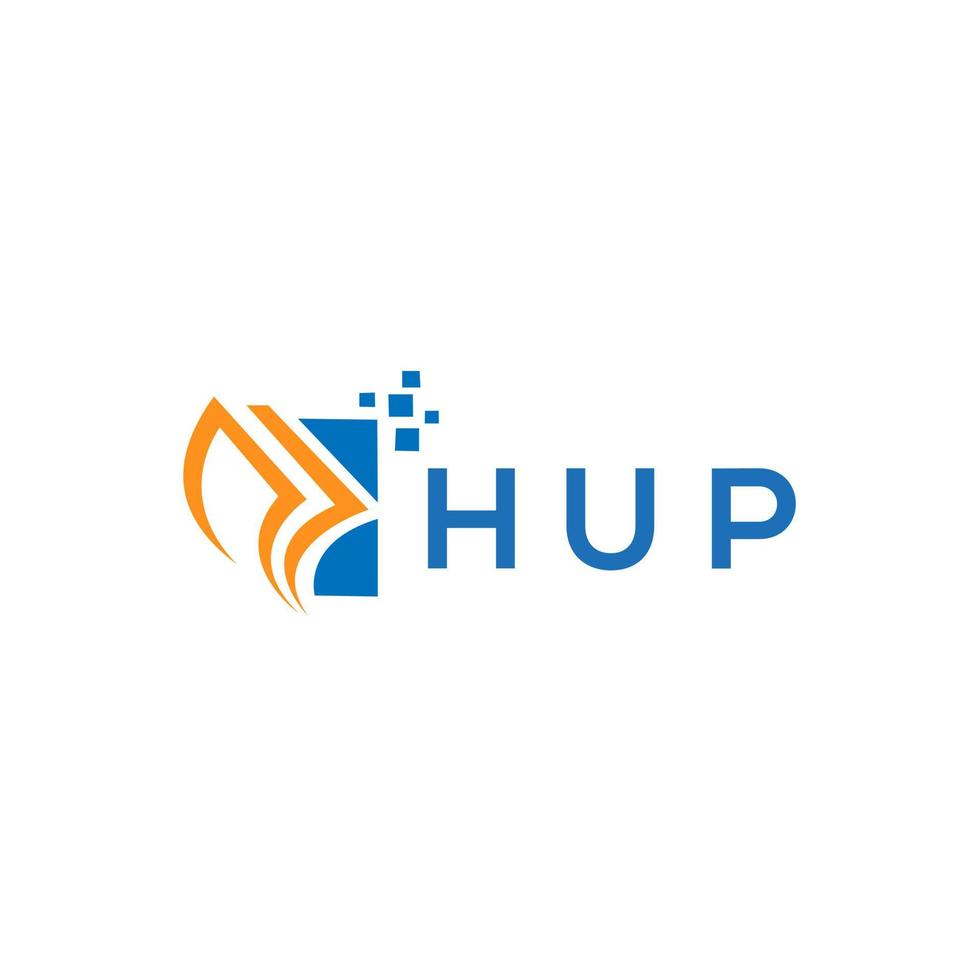 hup-kreditreparatur-buchhaltungslogodesign auf weißem hintergrund. hup kreative initialen wachstumsdiagramm brief logo konzept. hup Business Finance Logo-Design. vektor