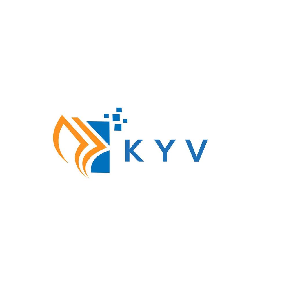 kyv kreditera reparera bokföring logotyp design på vit bakgrund. kyv kreativ initialer tillväxt Graf brev logotyp begrepp. kyv företag finansiera logotyp design. vektor