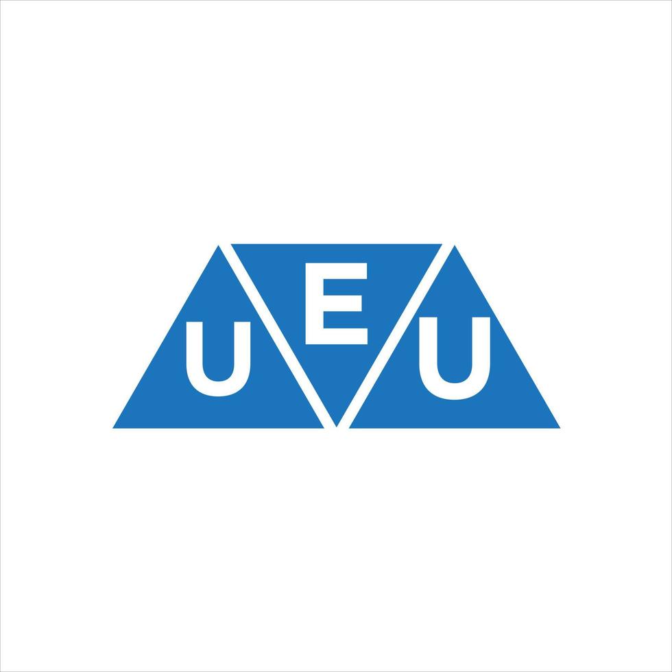 euu-Dreiecksform-Logo-Design auf weißem Hintergrund. euu kreative Initialen schreiben Logo-Konzept. vektor