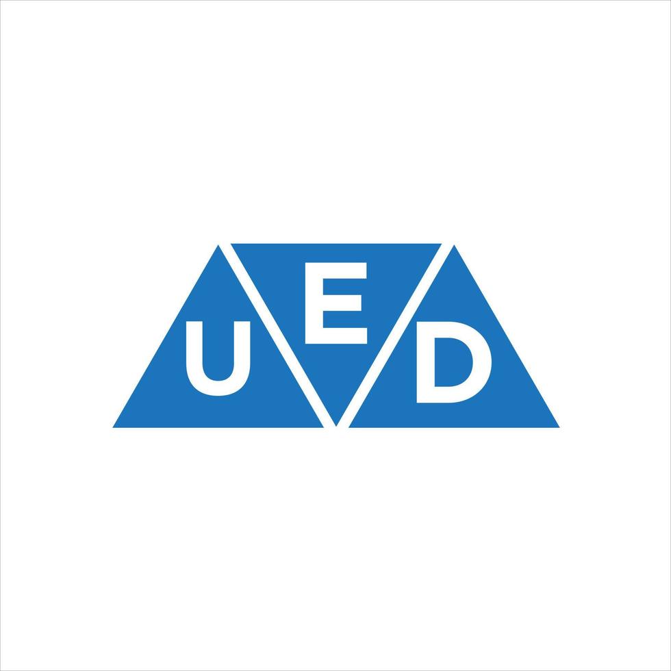 eud triangel form logotyp design på vit bakgrund. eud kreativ initialer brev logotyp begrepp. vektor