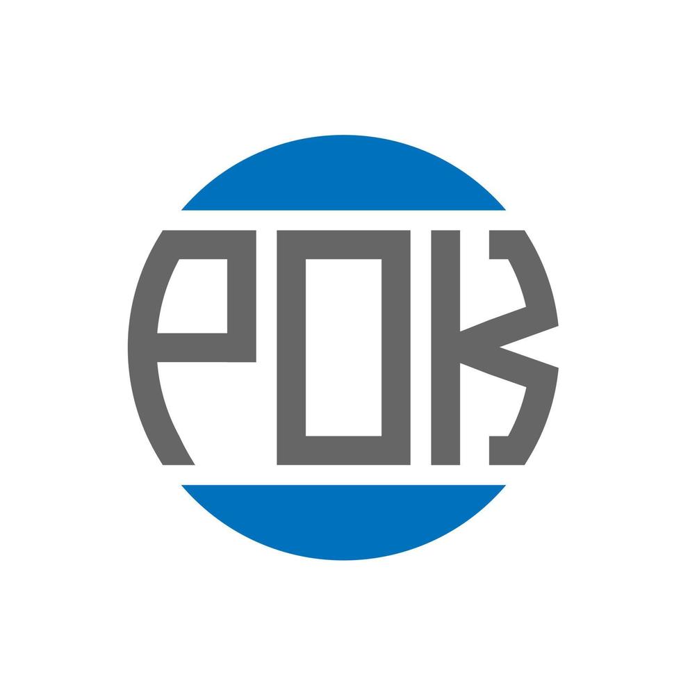 Pok-Brief-Logo-Design auf weißem Hintergrund. pok kreative Initialen Kreis Logo-Konzept. Pok-Buchstaben-Design. vektor