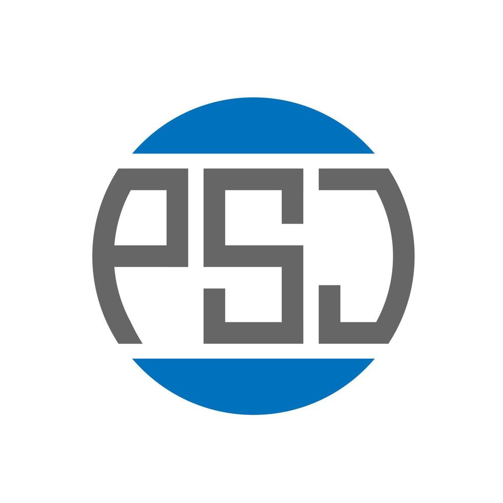 PSJ-Brief-Logo-Design auf weißem Hintergrund. psj kreative Initialen Kreis-Logo-Konzept. psj Briefgestaltung. vektor
