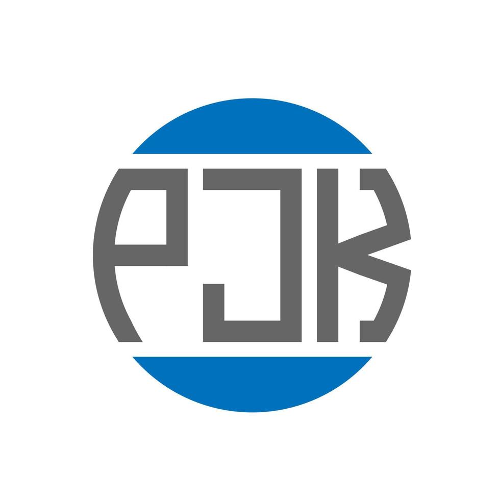 pjk-Buchstaben-Logo-Design auf weißem Hintergrund. pjk kreative initialen kreis logokonzept. pjk Briefdesign. vektor