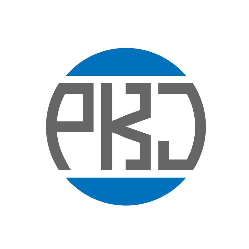 pkj-Buchstaben-Logo-Design auf weißem Hintergrund. pkj kreative initialen kreis logokonzept. pkj Briefgestaltung. vektor
