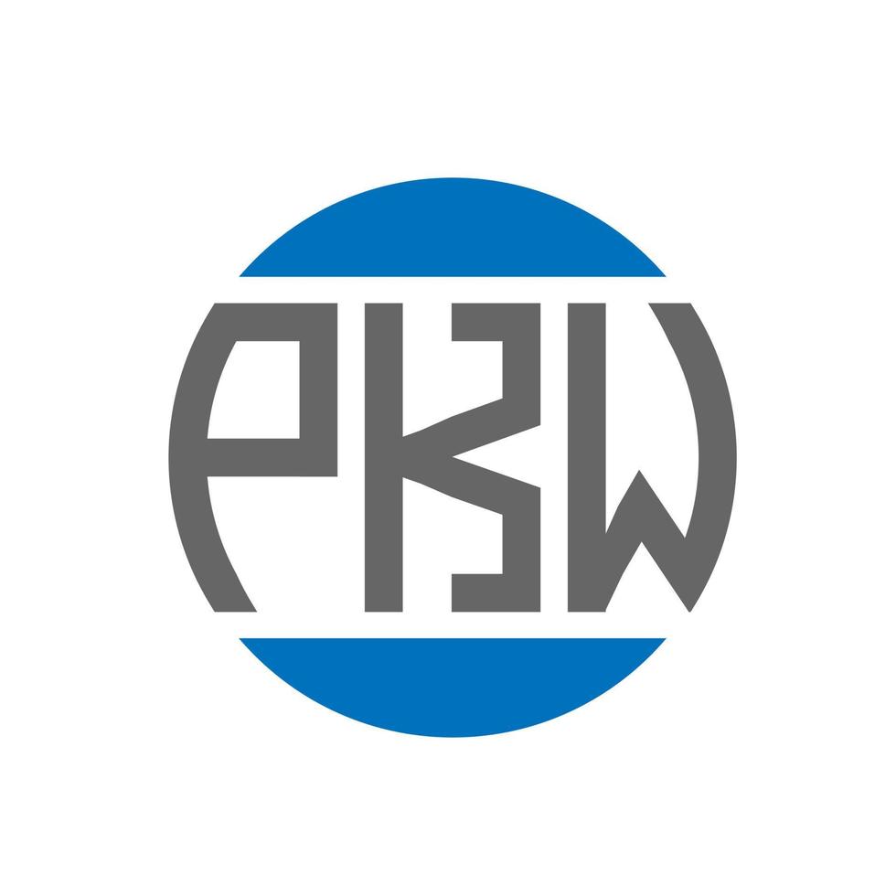 pkw-Buchstaben-Logo-Design auf weißem Hintergrund. pkw kreative Initialen Kreis Logo-Konzept. pkw-Briefgestaltung. vektor