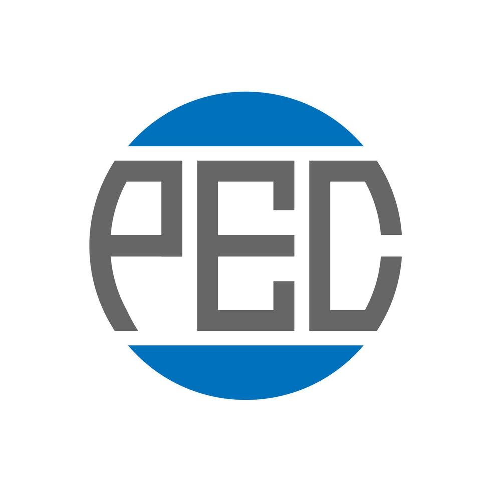 pec brev logotyp design på vit bakgrund. pec kreativ initialer cirkel logotyp begrepp. pec brev design. vektor