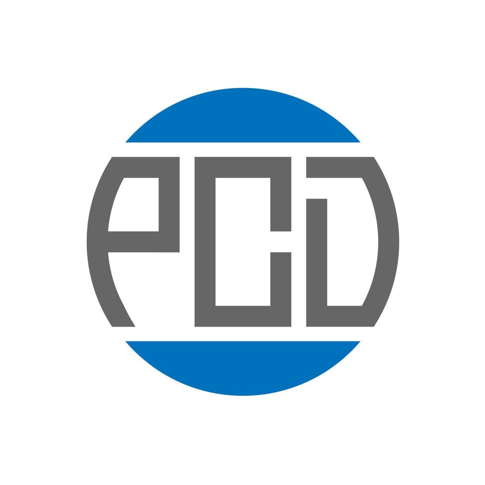pcd-Buchstaben-Logo-Design auf weißem Hintergrund. pcd kreative initialen kreis logokonzept. Pcd-Briefgestaltung. vektor