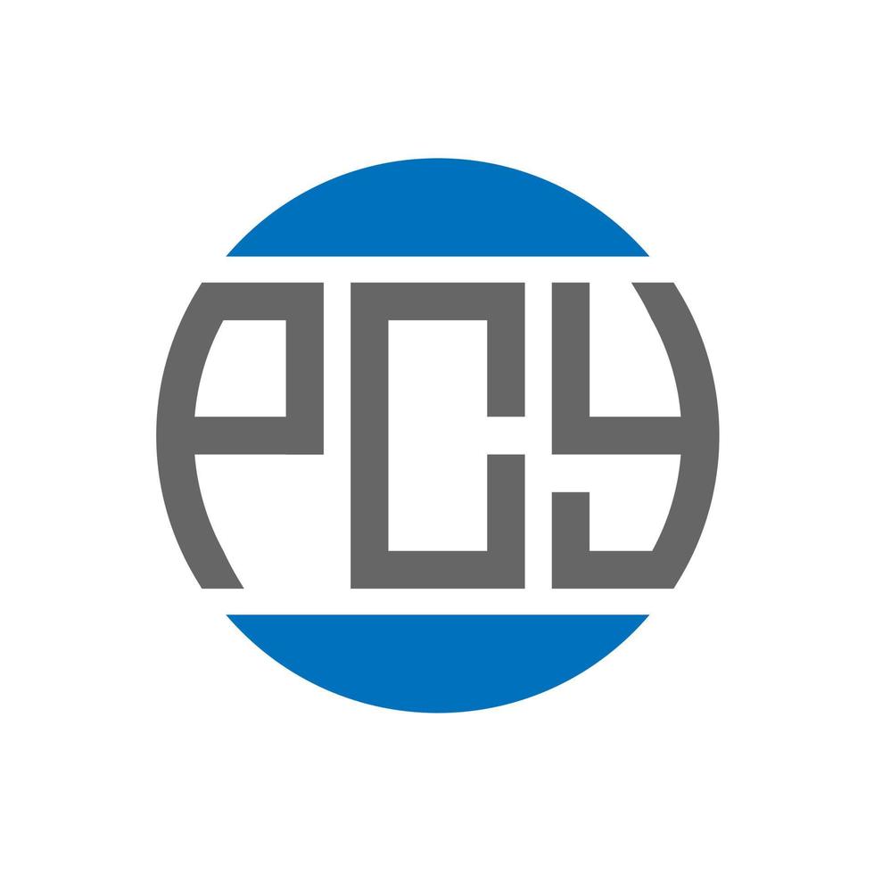 pcy-Buchstaben-Logo-Design auf weißem Hintergrund. pcy kreative Initialen Kreis-Logo-Konzept. pcy-Briefgestaltung. vektor