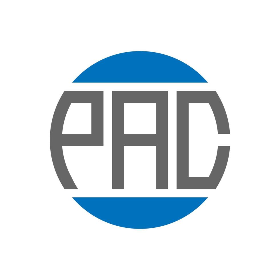 pac-Brief-Logo-Design auf weißem Hintergrund. pac kreative Initialen Kreis-Logo-Konzept. pac-Briefgestaltung. vektor