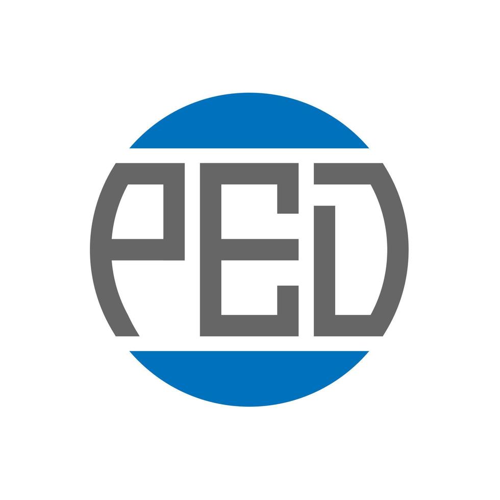 ped-Buchstaben-Logo-Design auf weißem Hintergrund. ped kreative Initialen Kreis Logo-Konzept. ped Briefgestaltung. vektor