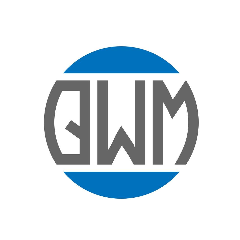 qwm-Brief-Logo-Design auf weißem Hintergrund. qwm creative initials circle logo-konzept. qwm Briefgestaltung. vektor