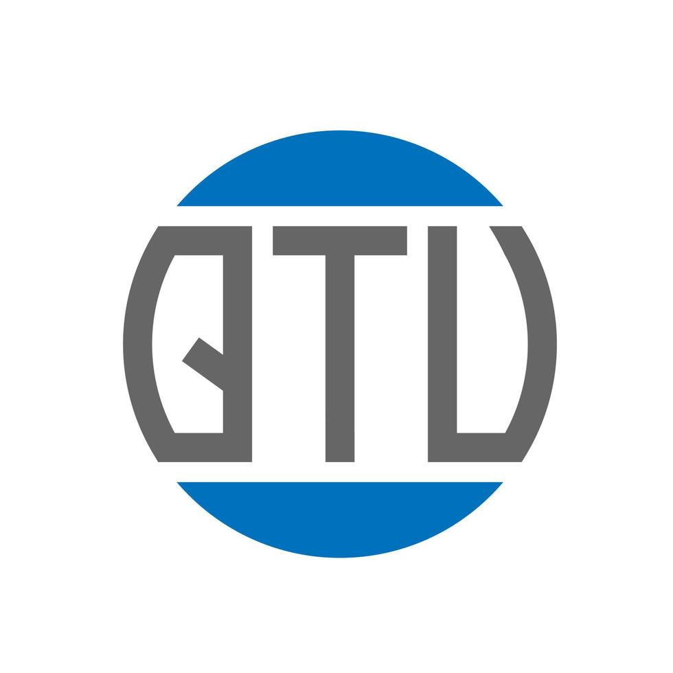 QTU-Brief-Logo-Design auf weißem Hintergrund. qtu kreative Initialen Kreis Logo-Konzept. qtu Briefgestaltung. vektor
