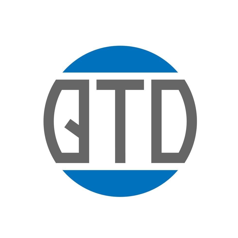 Qto-Brief-Logo-Design auf weißem Hintergrund. qto kreative Initialen Kreis Logo-Konzept. qto Briefgestaltung. vektor