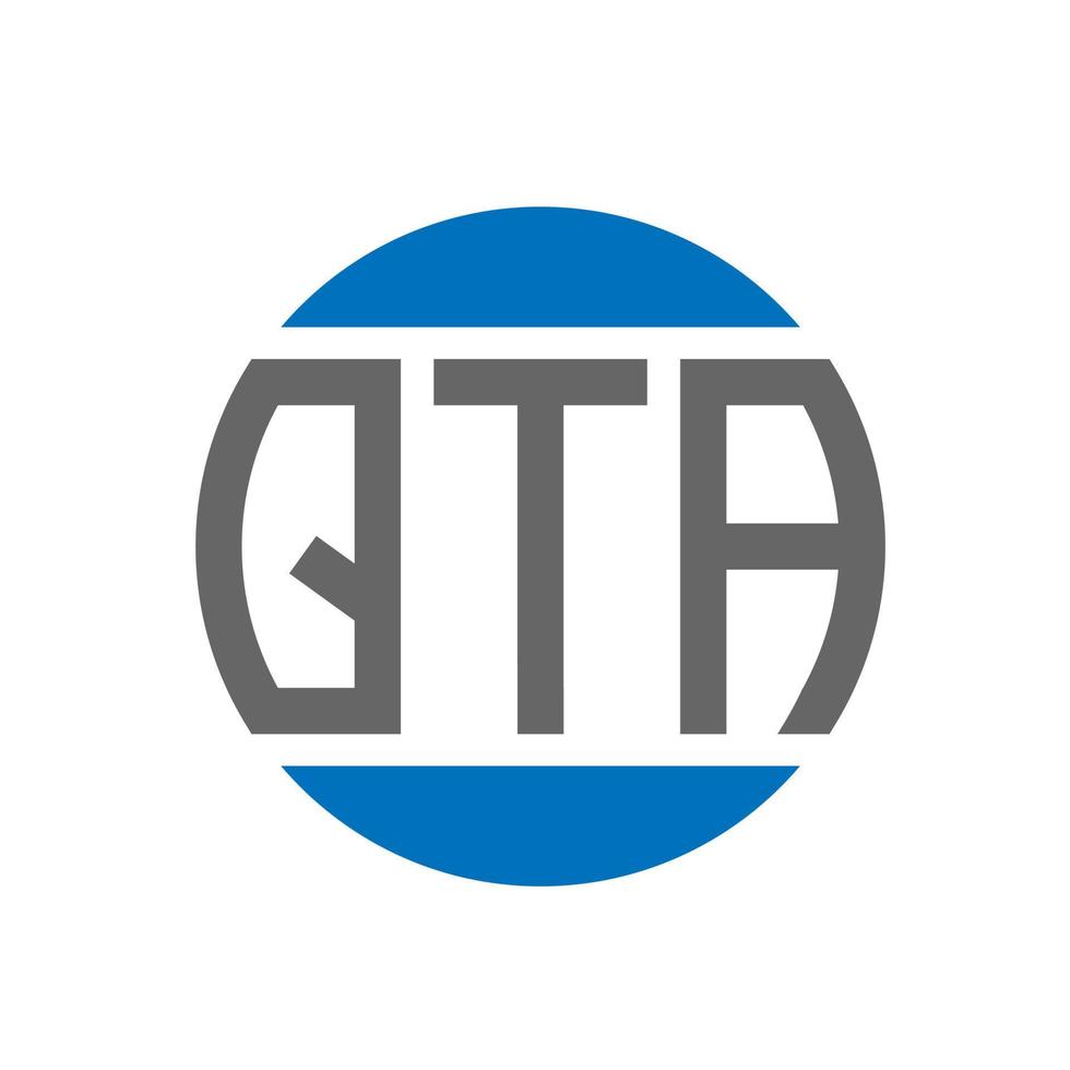 QTA-Brief-Logo-Design auf weißem Hintergrund. qta creative initials circle logo-konzept. qta Briefgestaltung. vektor