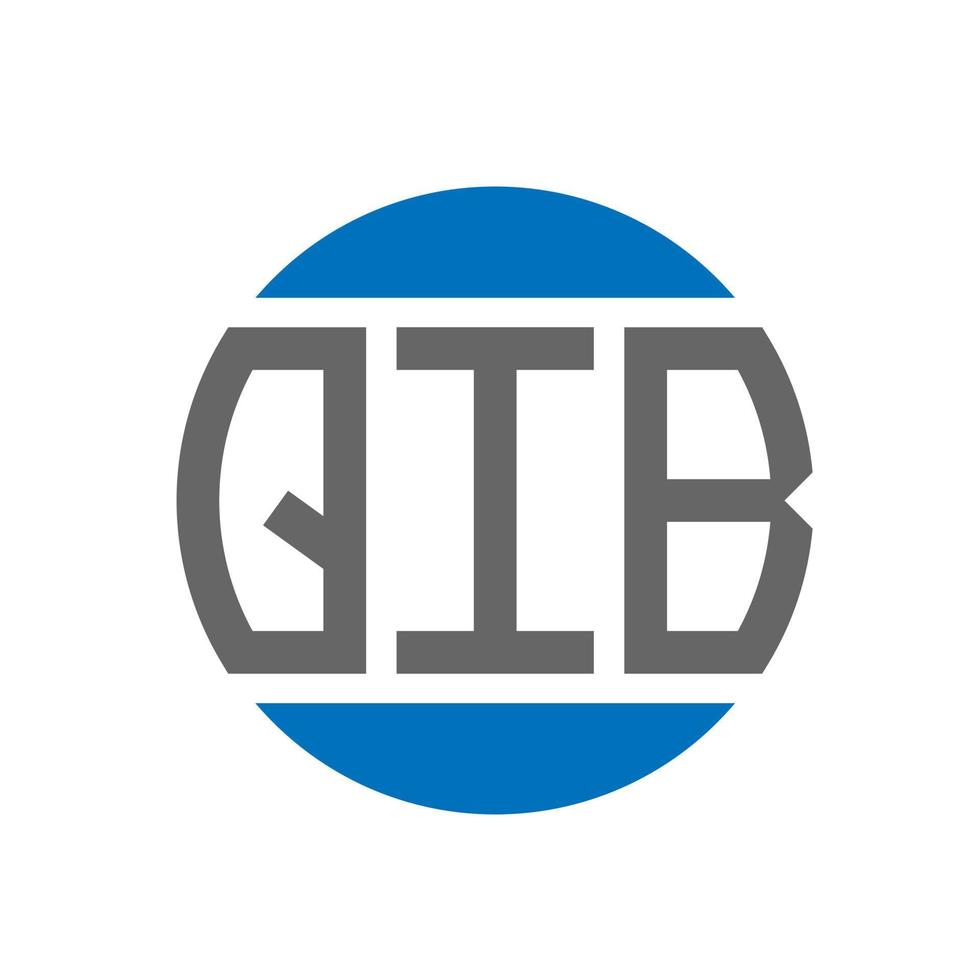 Qib-Brief-Logo-Design auf weißem Hintergrund. qib creative initials circle logo-konzept. Qib-Buchstaben-Design. vektor