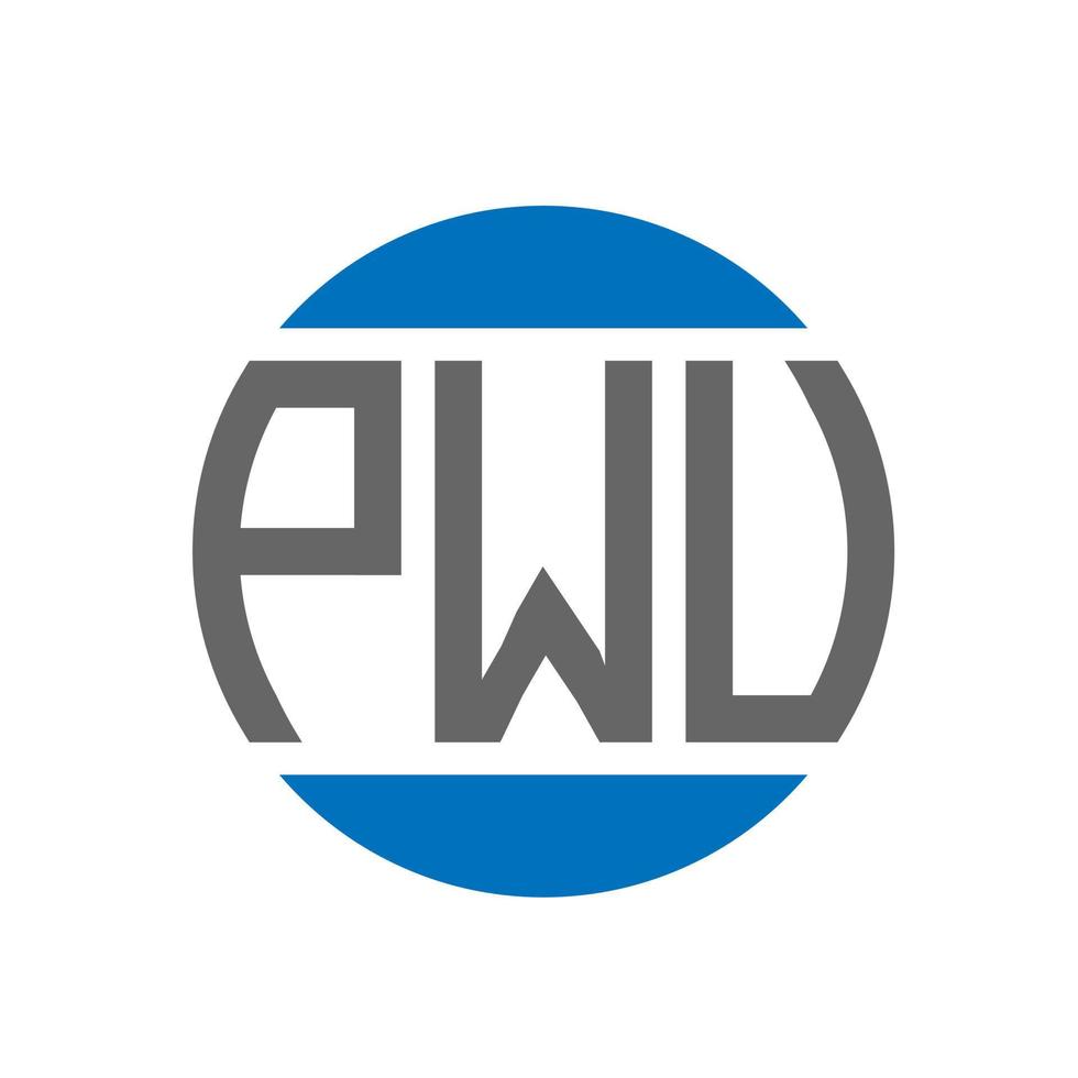 pwu-Buchstaben-Logo-Design auf weißem Hintergrund. pwu kreative initialen kreis logokonzept. Pwu-Buchstaben-Design. vektor