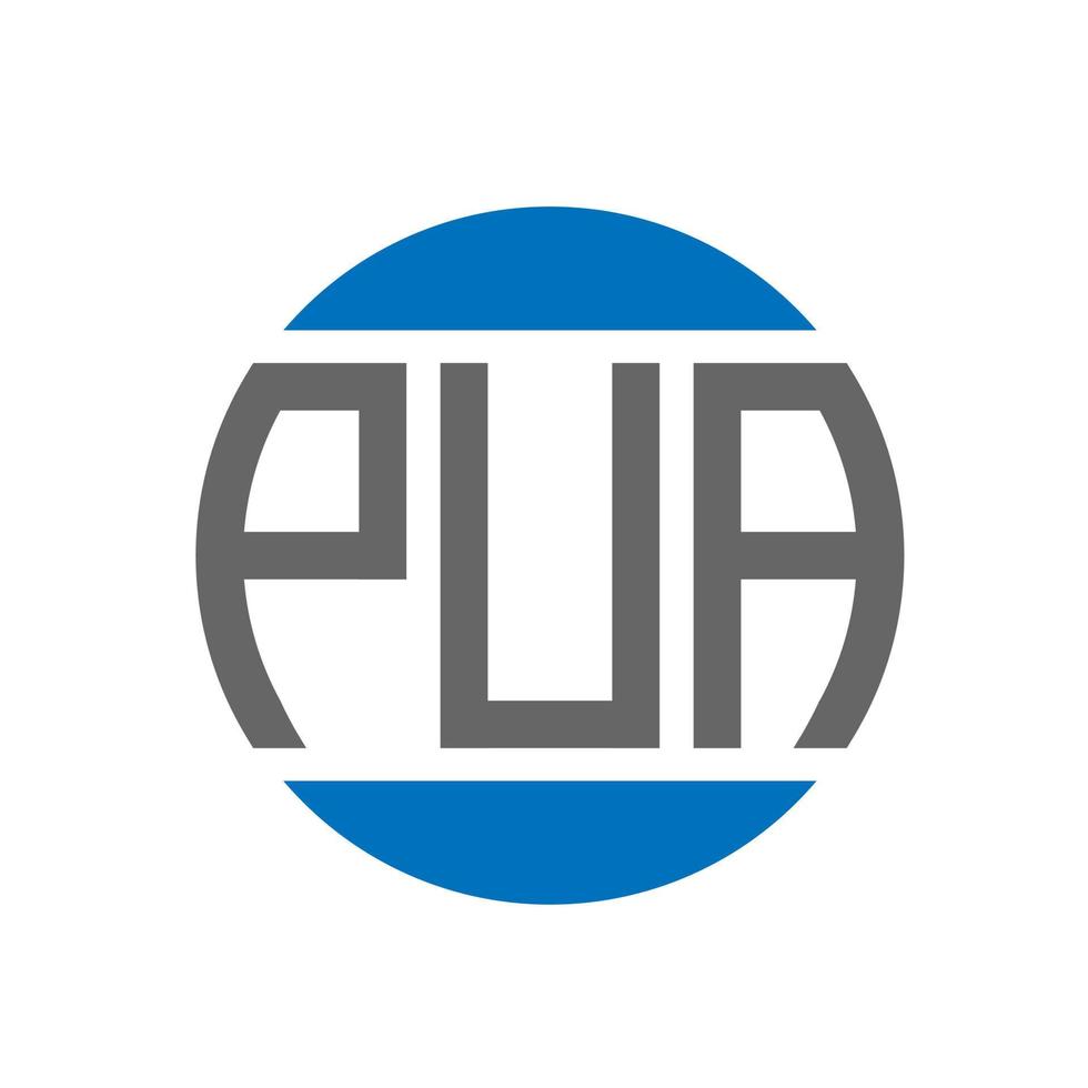 Pua-Buchstaben-Logo-Design auf weißem Hintergrund. pua kreative initialen kreis logokonzept. Pua-Buchstaben-Design. vektor