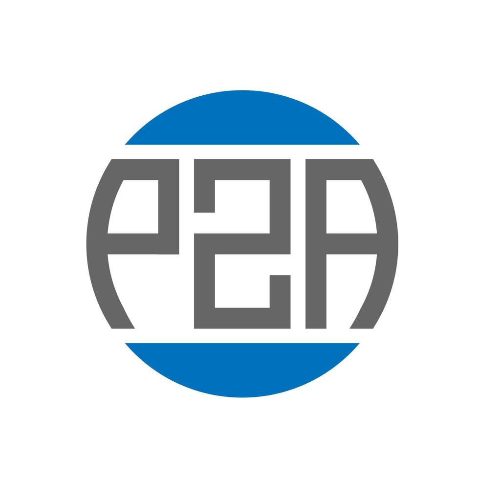 pza-Buchstaben-Logo-Design auf weißem Hintergrund. pza creative initials circle logo-konzept. Pza-Buchstaben-Design. vektor