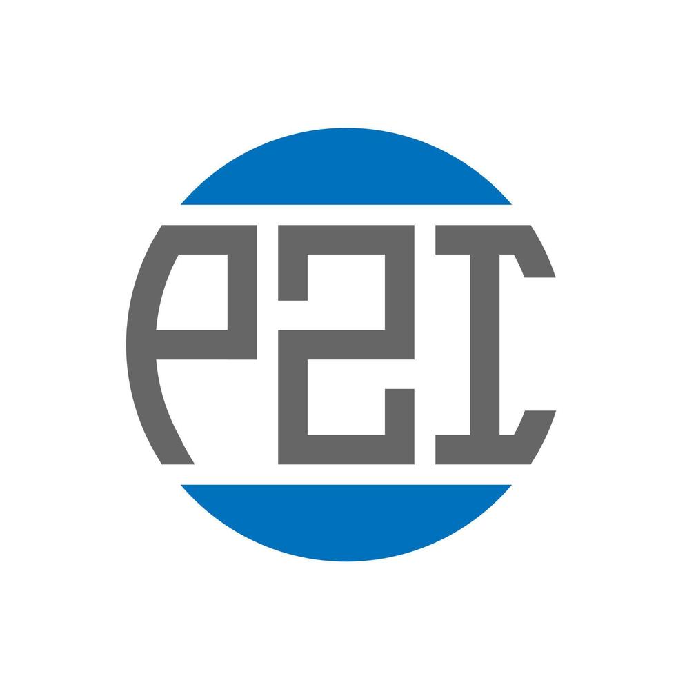 Pzi-Brief-Logo-Design auf weißem Hintergrund. pzi kreative initialen kreis logokonzept. pzi Briefgestaltung. vektor