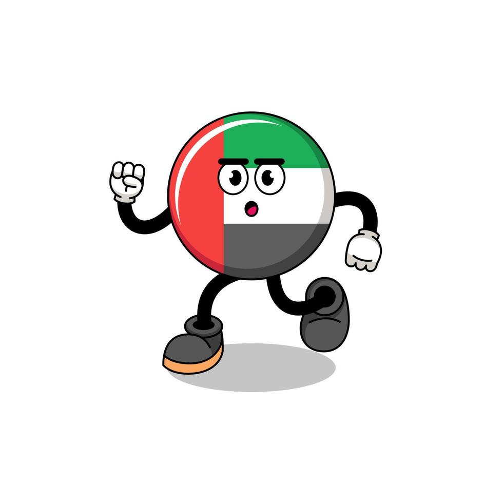 löpning uae flagga maskot illustration vektor