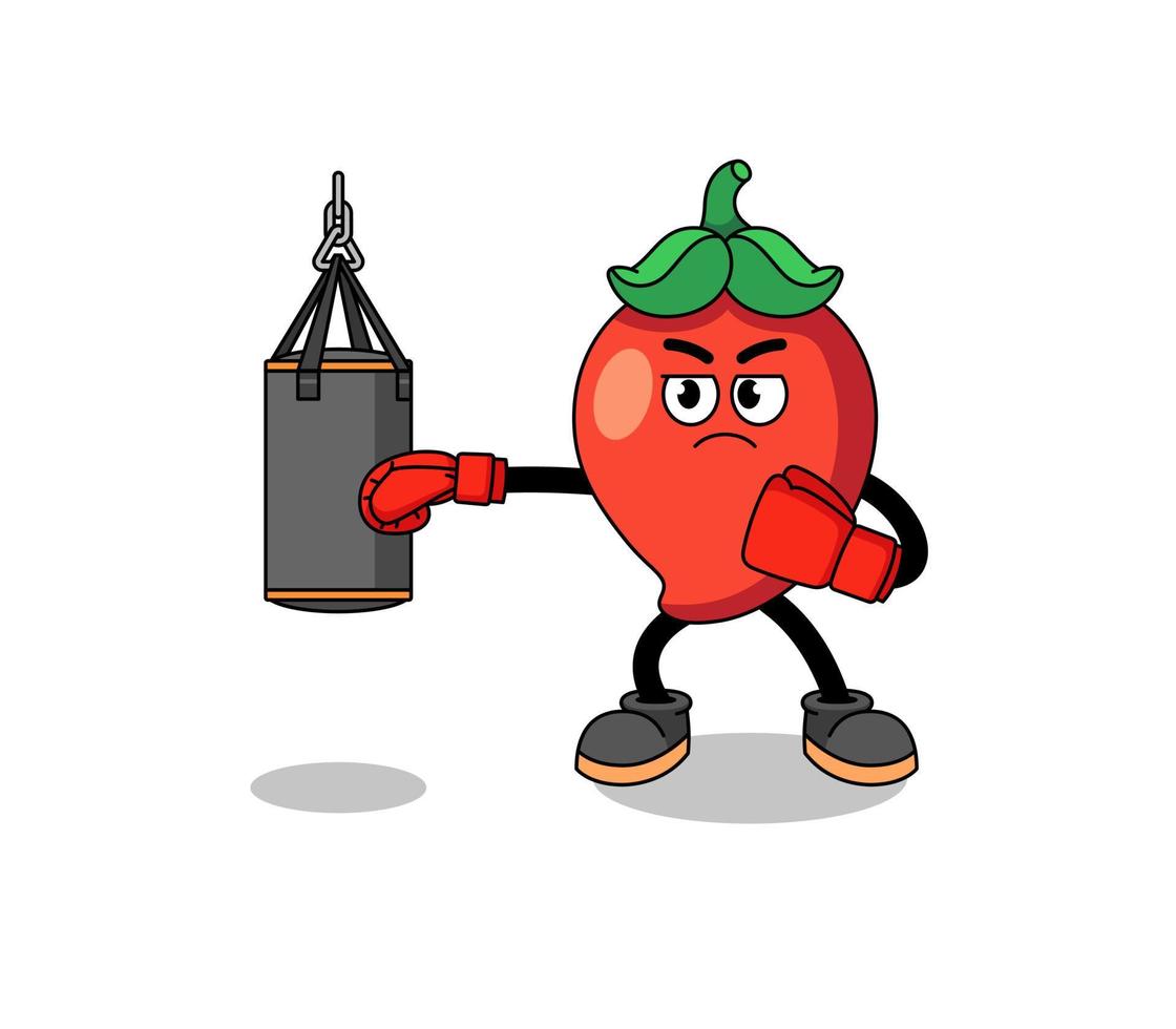 illustration av chili peppar boxare vektor