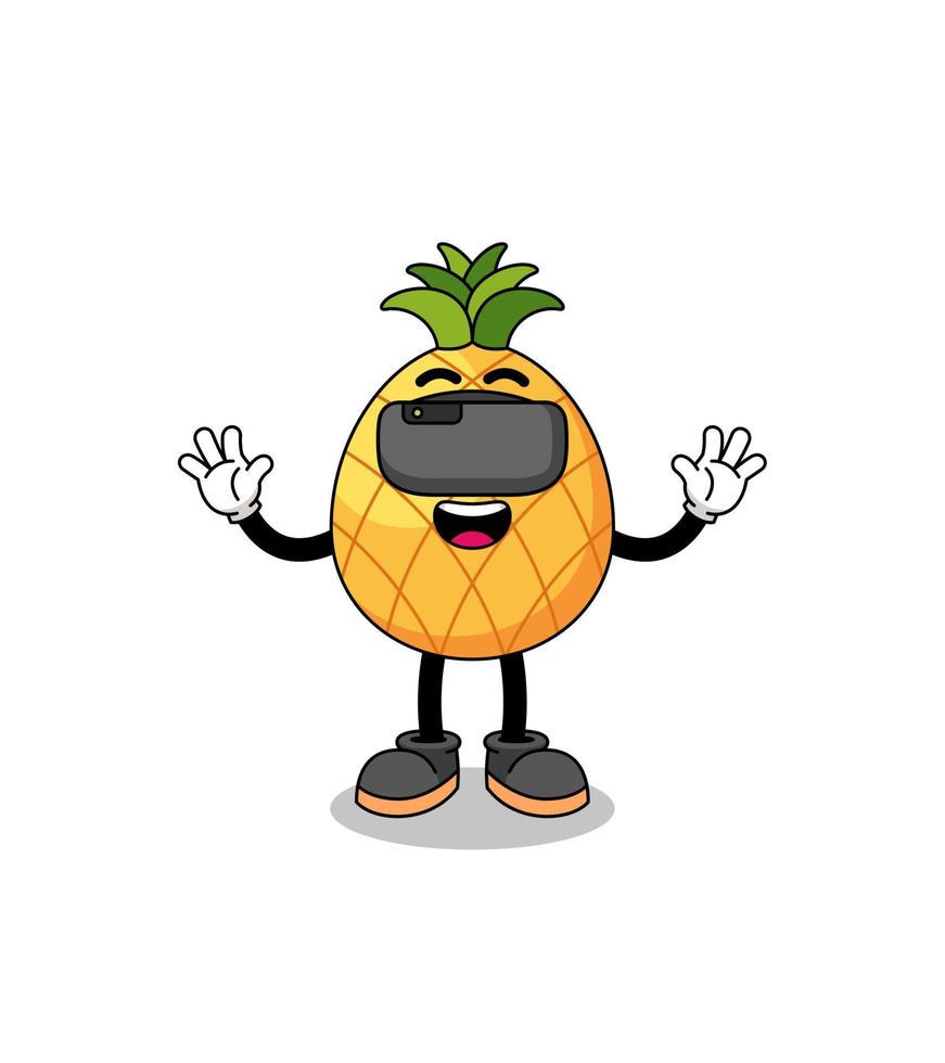 Illustration von Ananas mit einem VR-Headset vektor