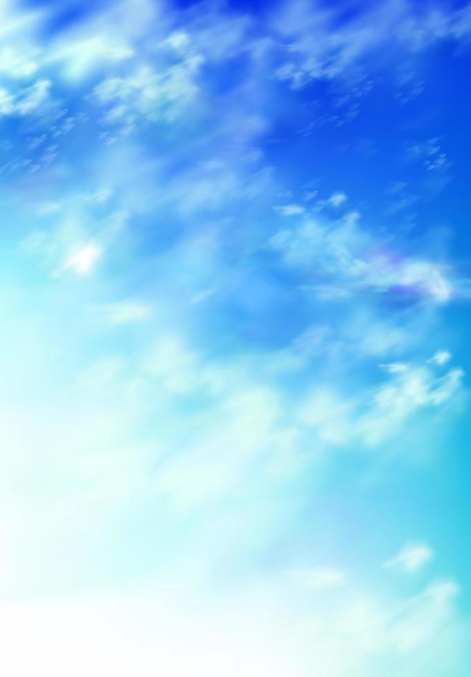 realistischer himmel, blauer himmel mit weißen weichen wolken vektor