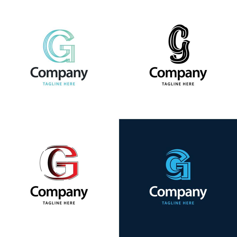 Buchstabe g großes Logo-Pack-Design kreatives modernes Logo-Design für Ihr Unternehmen vektor