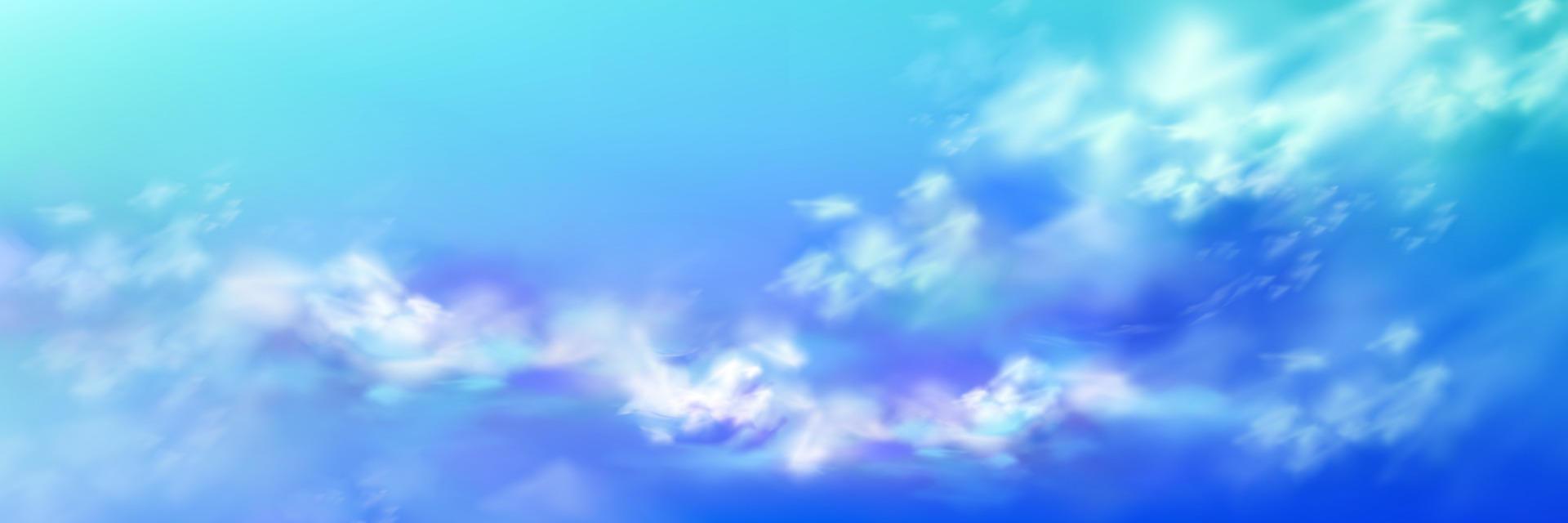 realistisk himmel, blå himmel med vit mjuk moln vektor