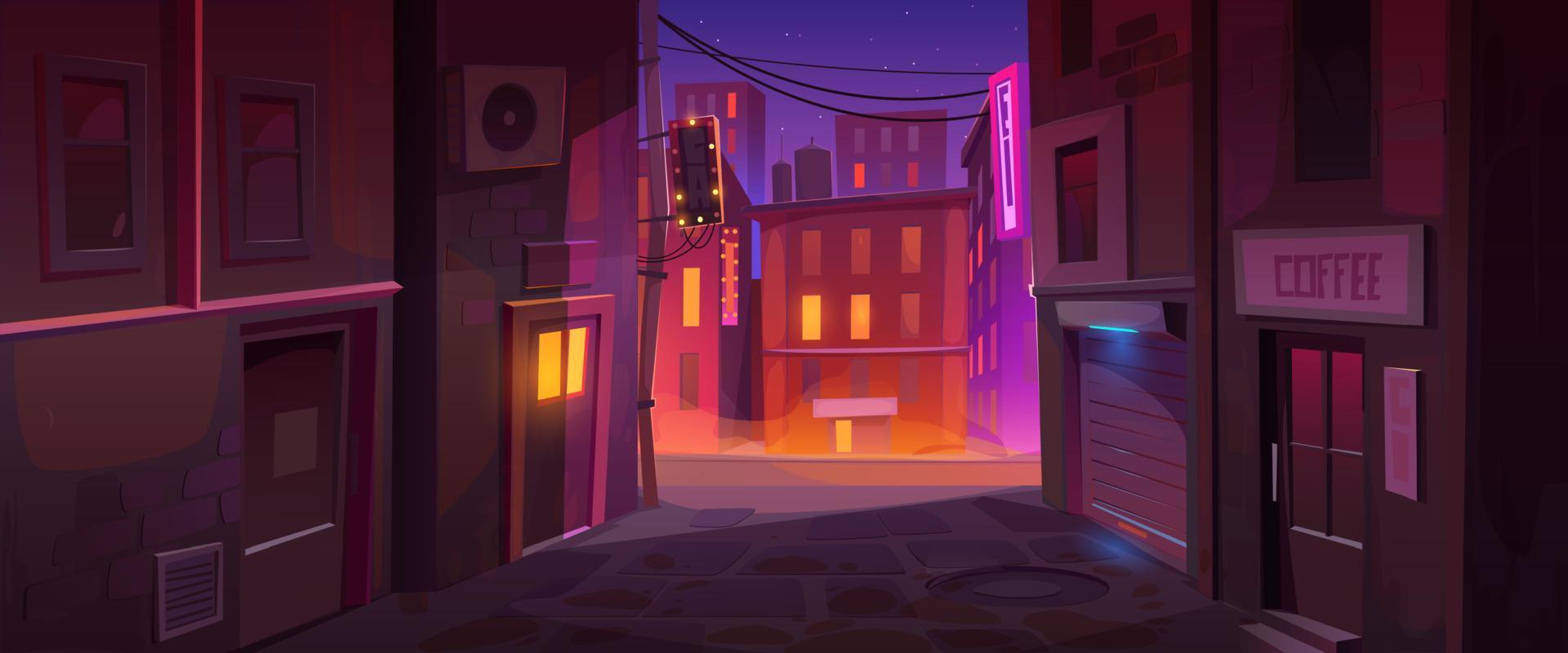 Nacht Stadt Straßenecke Stadtbild Hintergrund vektor