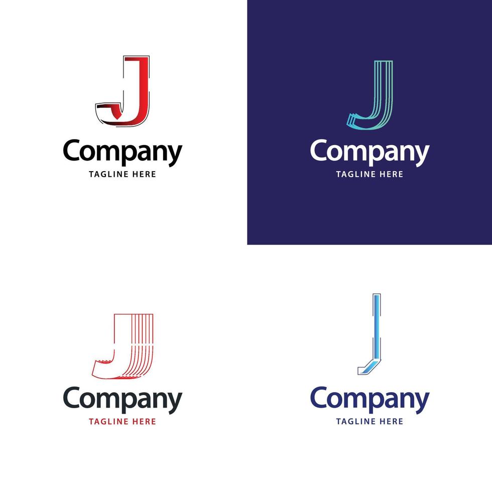 brev j stor logotyp packa design kreativ modern logotyper design för din företag vektor