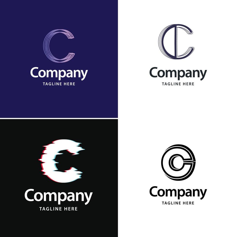 brev c stor logotyp packa design kreativ modern logotyper design för din företag vektor