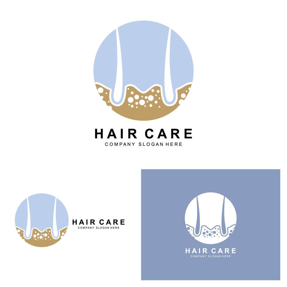 hår vård logotyp, skalp lager design, hälsa salong varumärke illustration vektor