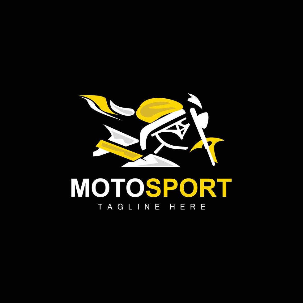 Motorsport-Logo, Vektormotor, Automobildesign, Reparatur, Ersatzteile, Motorradteam, Fahrzeugkauf und -verkauf und Firmenmarke vektor