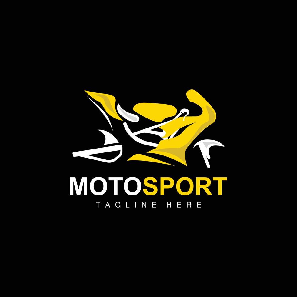 Motorsport-Logo, Vektormotor, Automobildesign, Reparatur, Ersatzteile, Motorradteam, Fahrzeugkauf und -verkauf und Firmenmarke vektor