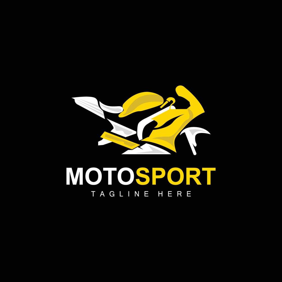 Motorsport-Logo, Vektormotor, Automobildesign, Reparatur, Ersatzteile, Motorradteam, Fahrzeugkauf und -verkauf und Firmenmarke vektor