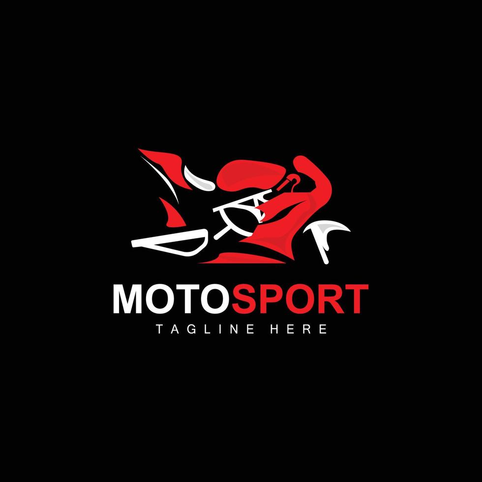 Motorsport-Logo, Vektormotor, Automobildesign, Reparatur, Ersatzteile, Motorradteam, Fahrzeugkauf und -verkauf und Firmenmarke vektor