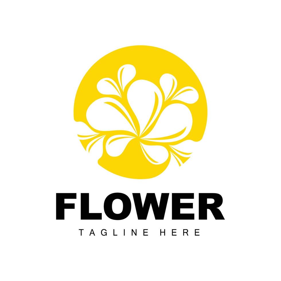 Blumenlogo, Blumengartendesign mit einfacher Stilvektorproduktmarke, Schönheitspflege, natürlich vektor