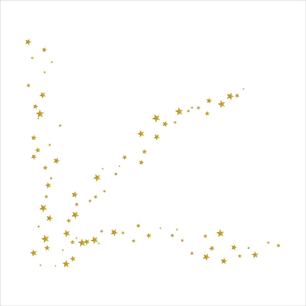 goldene verstreute sterne am himmel verbreiteten symbol flaches design. vektor