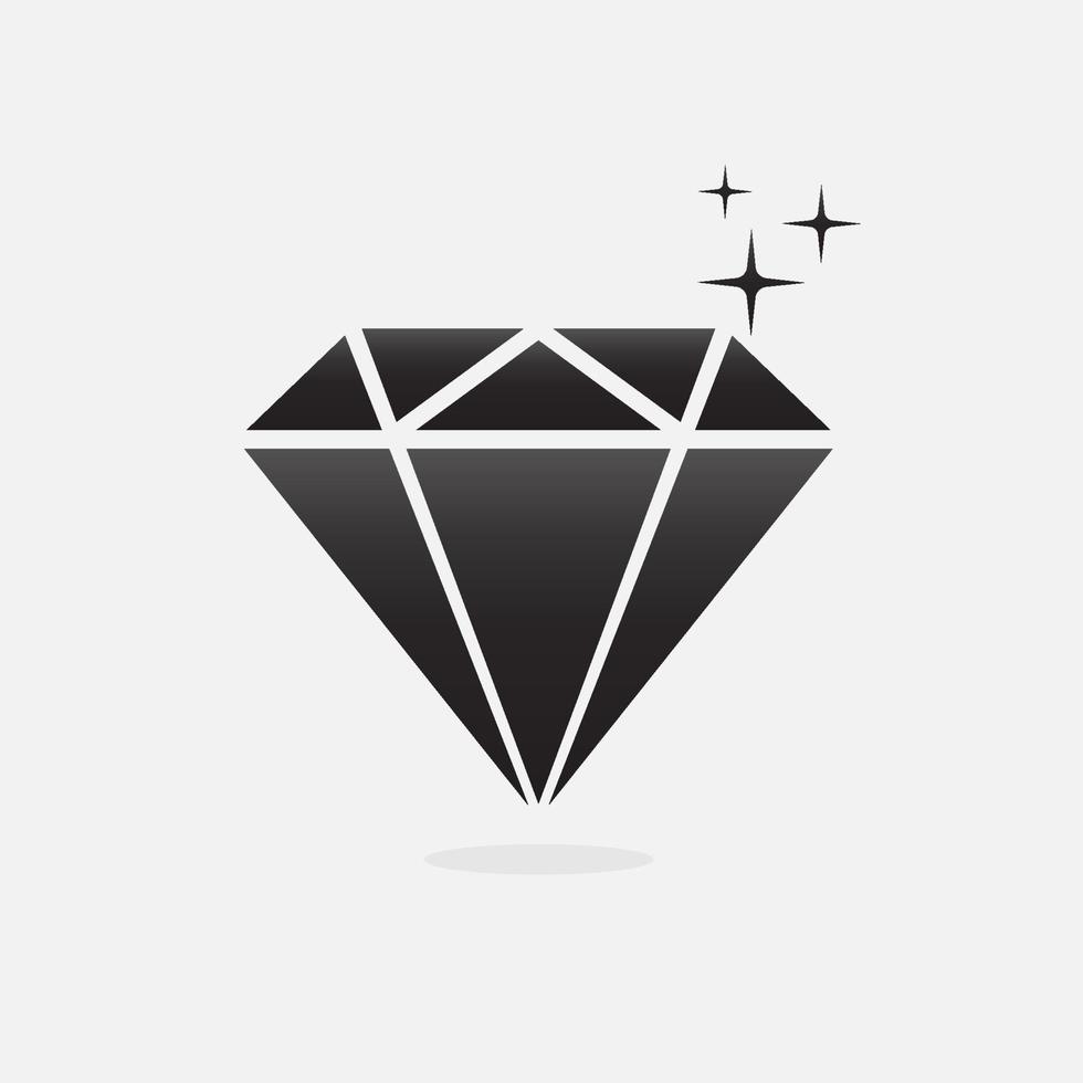 Diamant-Edelstein-Symbol isoliert flache Design-Vektor-Illustration. vektor