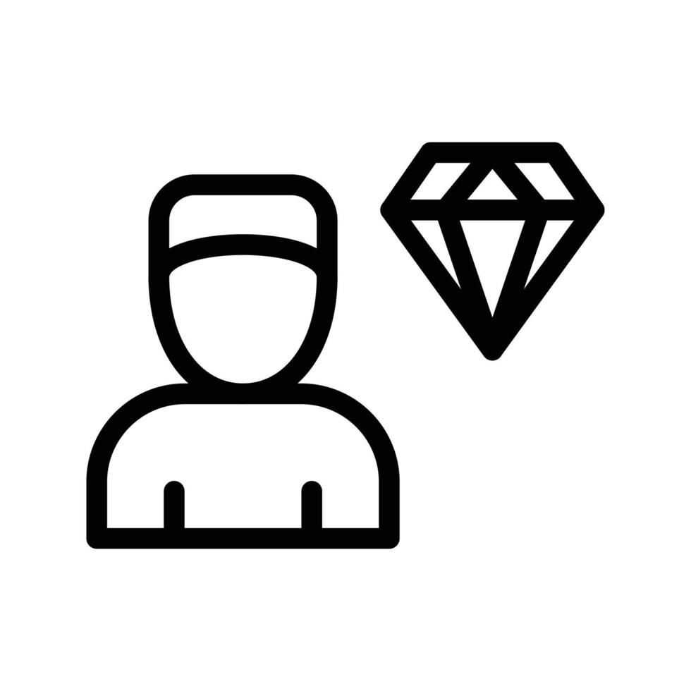 Mitarbeiter-Diamant-Vektorillustration auf einem Hintergrund. Premium-Qualitätssymbole. Vektorsymbole für Konzept und Grafikdesign. vektor